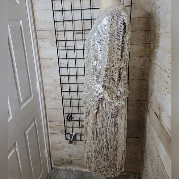 Vintage shomax silk sequined 2pc dress. - Picture 2 of 9